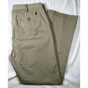 Polo Ralph Lauren Classic Fit Chino Pants Mens 36x32 Tan Khaki Cotton Twill Pony